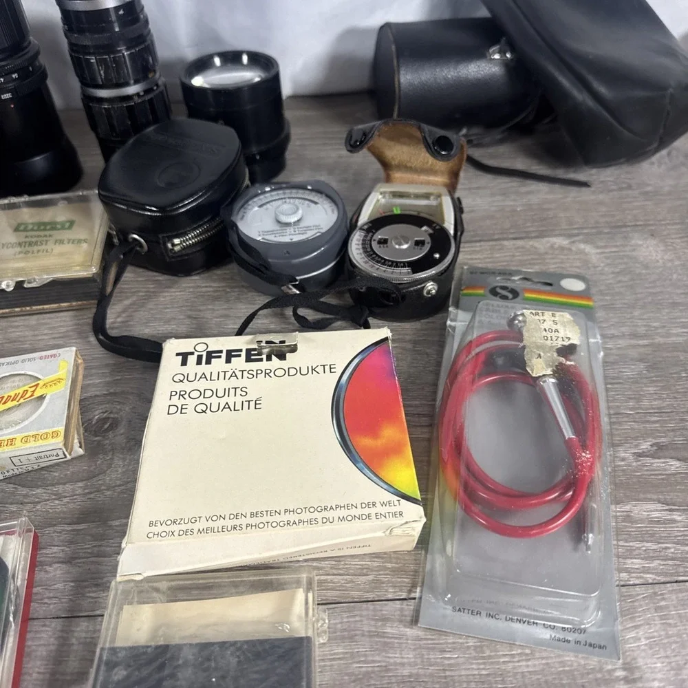 Camera Lens Lot and Accessories Untested As Is Zuiko, Vivitar, Olympus, & More